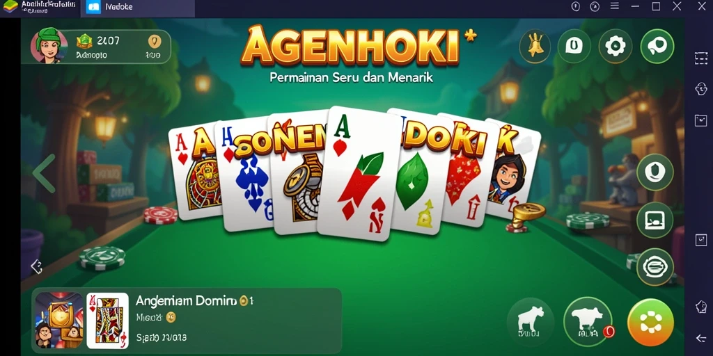 Tampilan gameplay menarik di AGENHOKI yang menampilkan permainan domino.