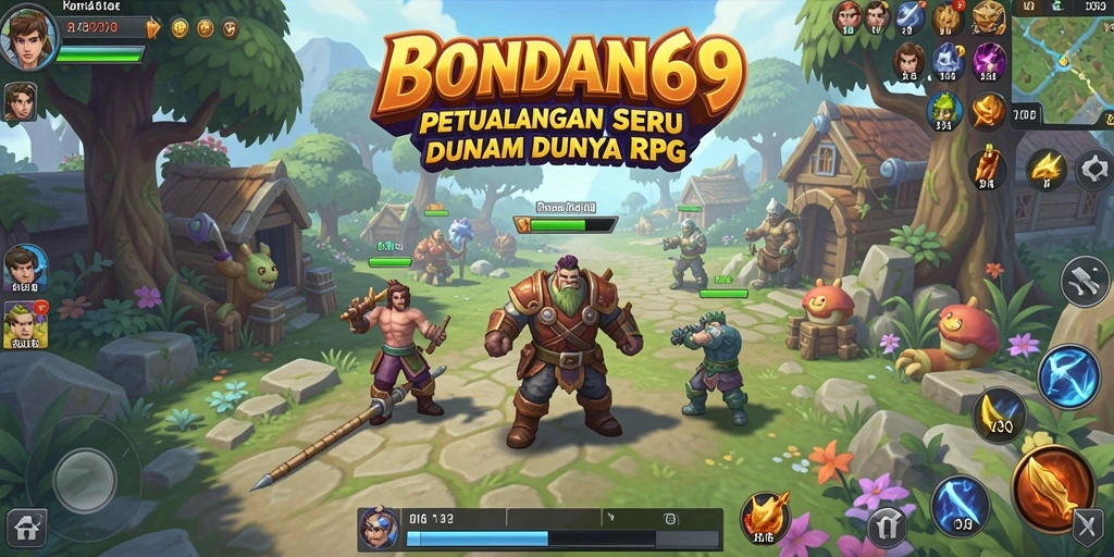 Tampilan gameplay BONDAN69 dengan pertempuran dinamis dan karakter yang menarik.