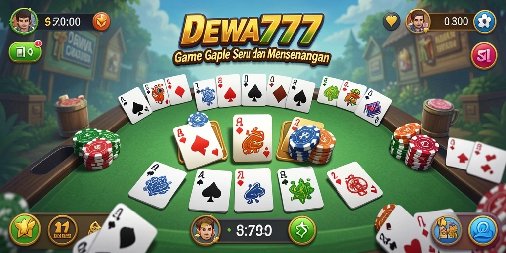 Screenshot DEWA777 menampilkan gameplay Gaple yang seru dan interaktif.