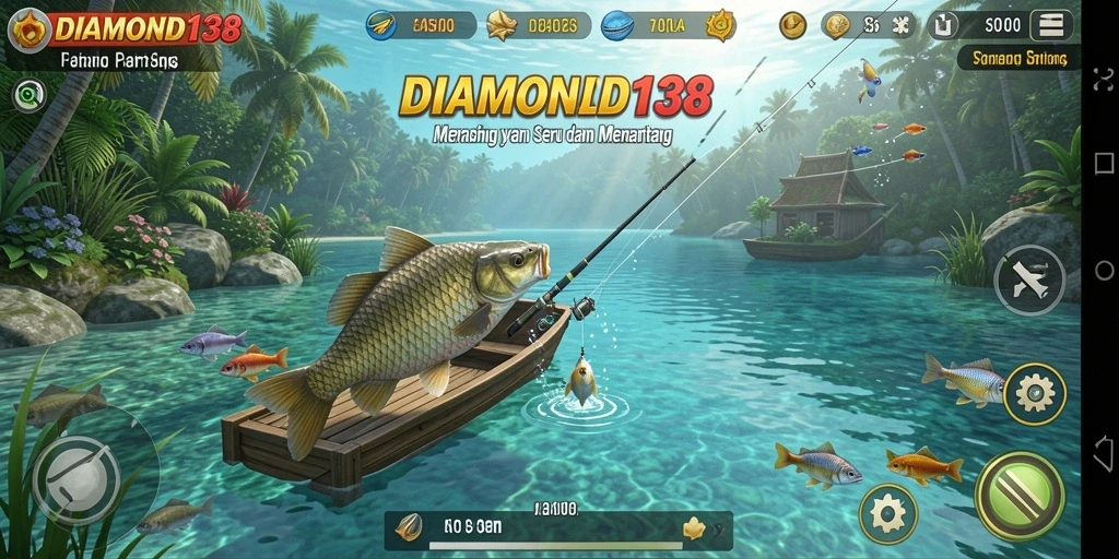 Tampilan screenshot gameplay DIAMOND138 dengan suasana memancing yang menawan.