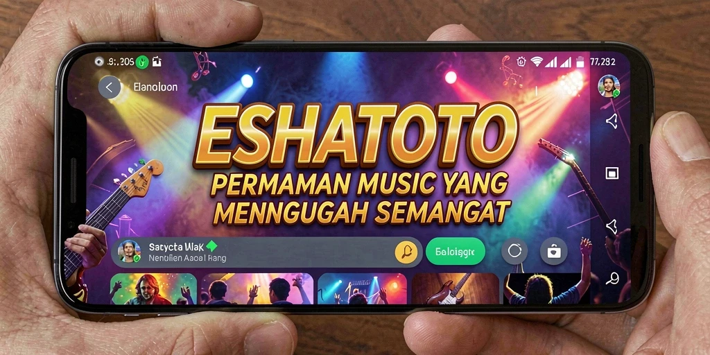 Screenshot ESHATOTO menunjukkan pemain mengatur nada dan mengikuti ritme.