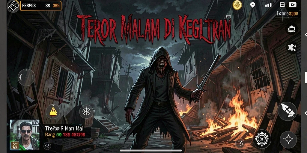 Tangkapan layar gameplay FBRP88 menampilkan suasana Horror yang mencekam.