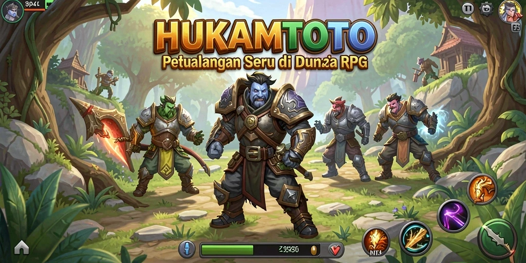 Tangkapan layar menampilkan karakter utama dalam pertarungan RPG yang epik.