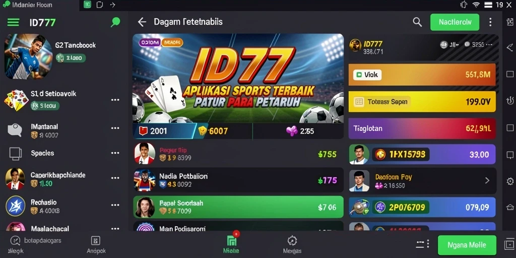 Tampilan gameplay aplikasi Sportsbook ID777 yang menarik dan interaktif.