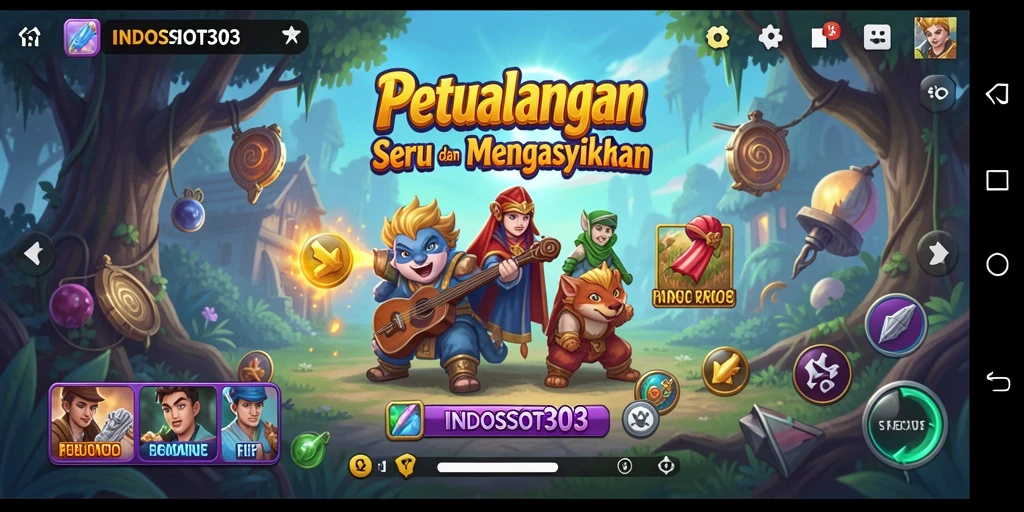 Screenshot game INDOSLOT303 menampilkan karakter dalam aksi petualangan.