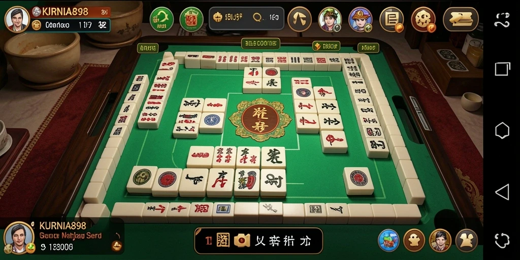 Tangkapan layar KURNIA898 menampilkan gameplay Mahjong yang menarik dan interaktif.