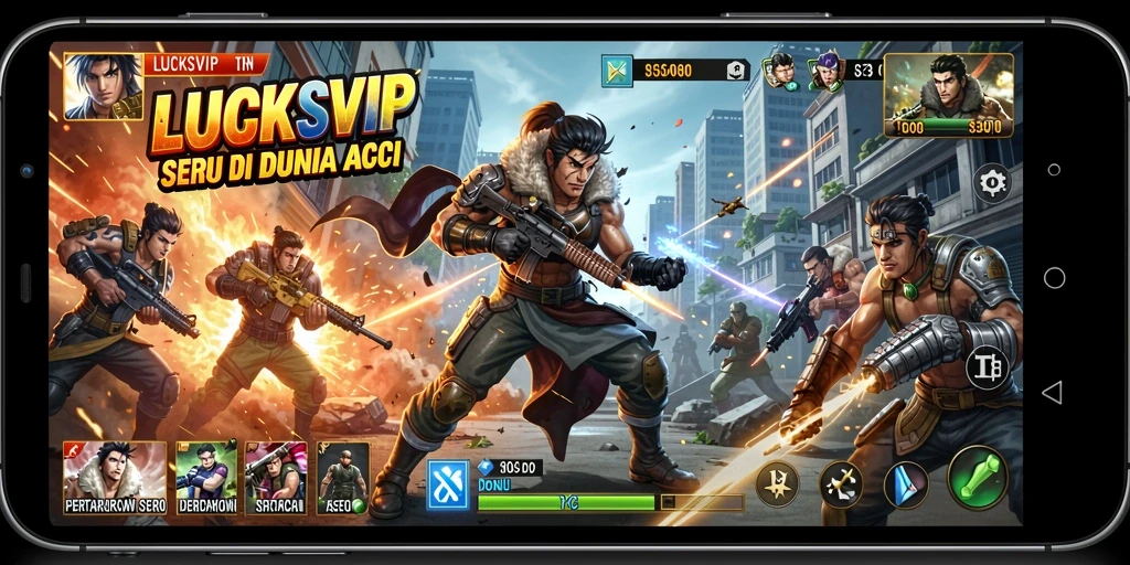 Tampilan gameplay seru LUCKSVIP dengan aksi bertarung yang mendebarkan.