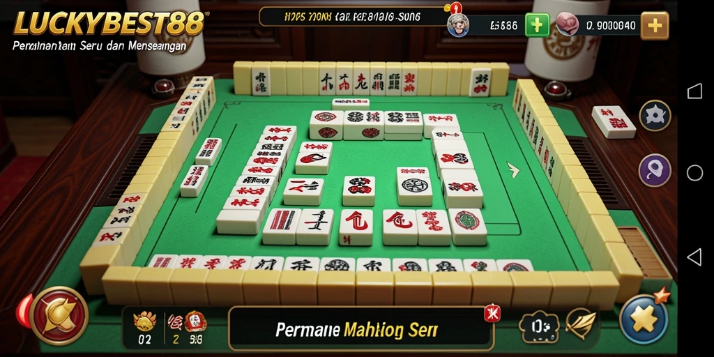 Tampilan gameplay Mahjong yang menarik di LUCKYBEST88.