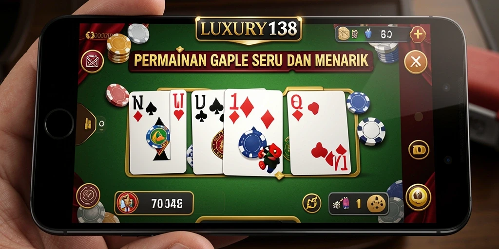 Tampilan gameplay seru di aplikasi LUXURY138 untuk permainan Gaple.