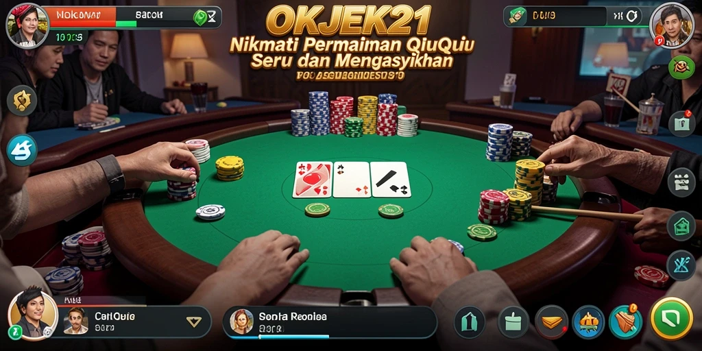 Tampilan gameplay seru QiuQiu di OKJEK21.