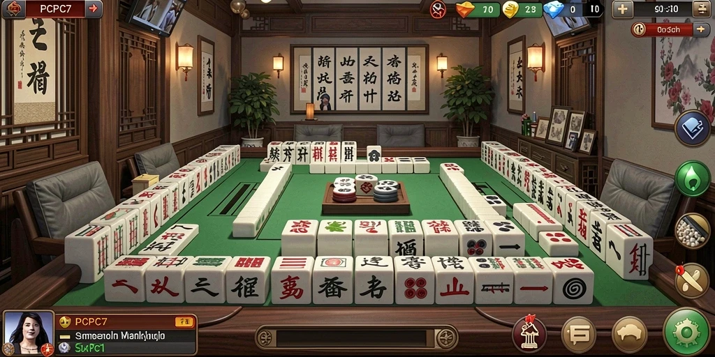 Screenshot PCPC7 menampilkan gameplay Mahjong yang menarik dan menantang.