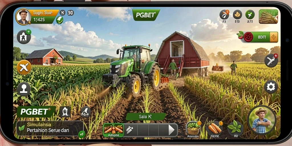 Tampilan gameplay PGBET dengan aktivitas bertani yang menyenangkan.