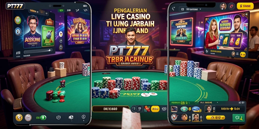 Tampilan menarik gameplay Live Casino di PT777 dengan dealer langsung.