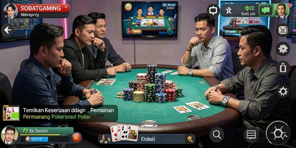 Screenshot tampilan gameplay Poker yang menarik di SOBATGAMING.