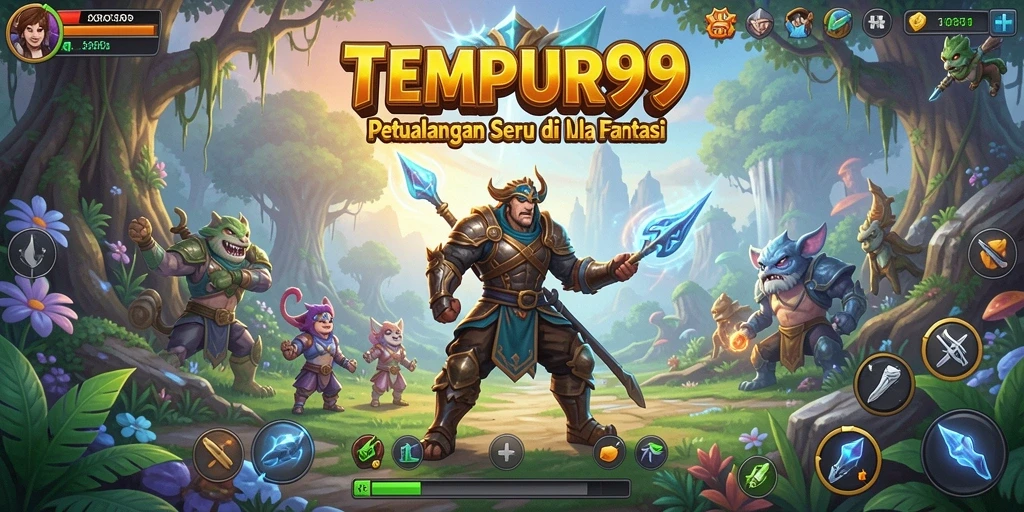 Tampilan screenshot TEMPUR99 menunjukkan aksi seru dalam gameplay petualangan.