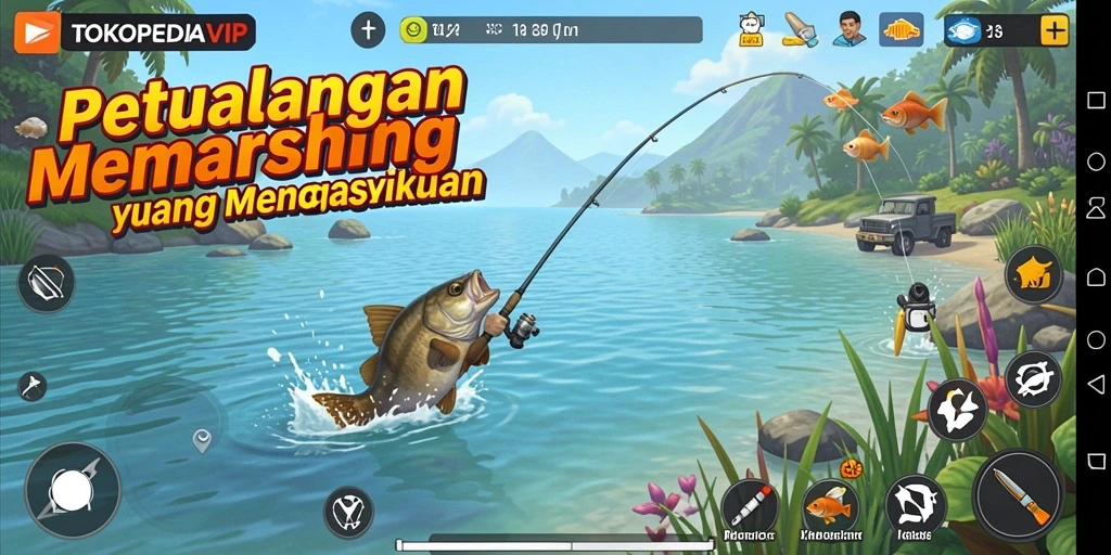 Gameplay menarik dari TOKOPEDIAVIP dengan berbagai lokasi memancing.